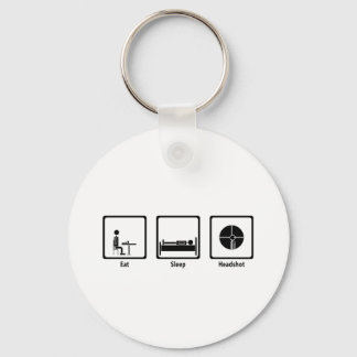Eat, Sleep, Headshot - FPS Gamer Key Ring