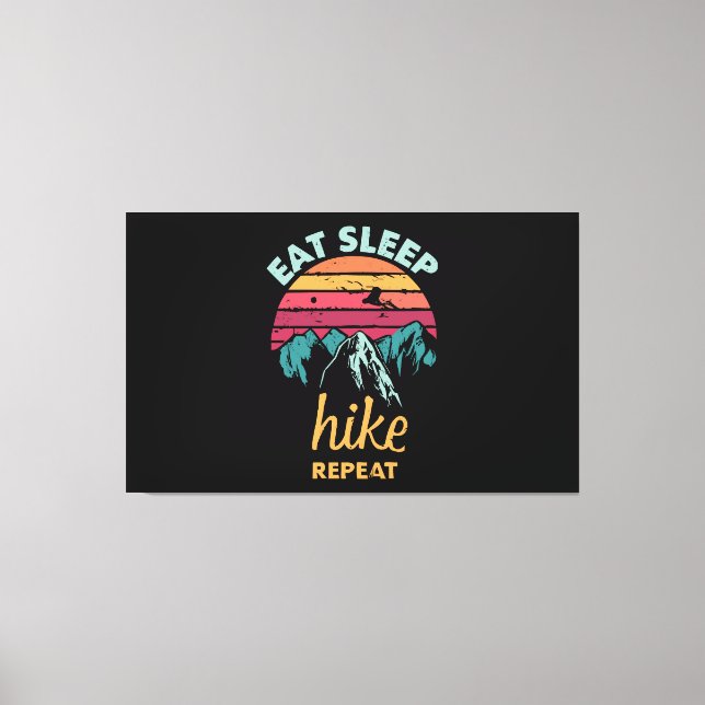 Eat, Sleep, Hike, Repeat Canvas Print (Front)