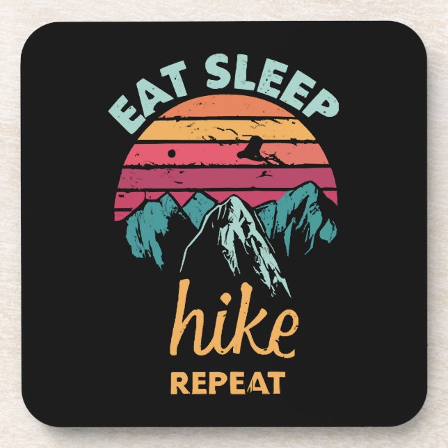 Eat, Sleep, Hike, Repeat Coaster (Front)