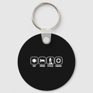 Eat, Sleep, Hike, Repeat - Funny Hiking, Camping, Key Ring