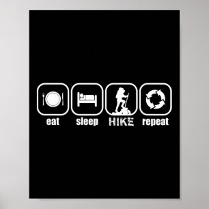 Eat, Sleep, Hike, Repeat - Funny Hiking, Camping,  Poster