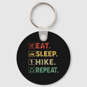 Eat Sleep Hike Repeat Outdoors Hiking Hiker Key Ring