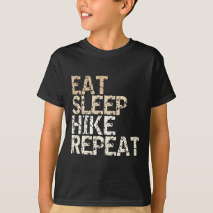 Eat Sleep Hike Repeat Vintage Spruch Design Wander T-Shirt