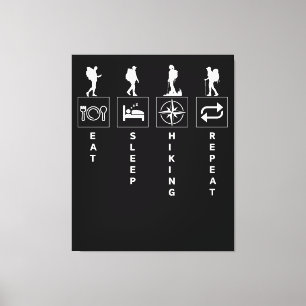 Eat Sleep Hiking Repeat Canvas Print