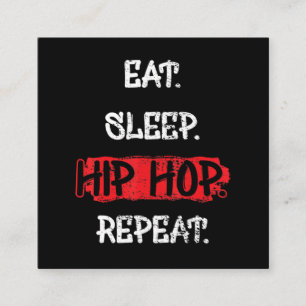 Eat Sleep Hip Hop Repeat Old School Rap 90s Gift Square Business Card