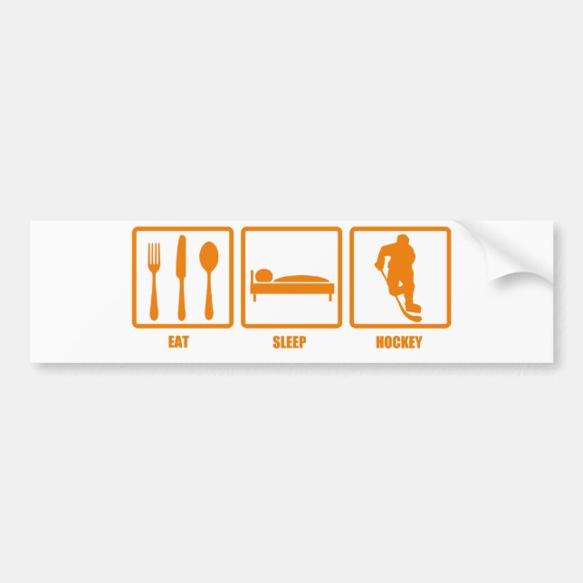 Eat Sleep Hockey Bumper Sticker (Front)