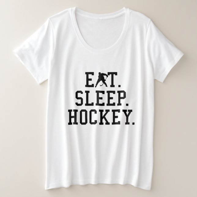 Eat Sleep Hockey - Hockey Lovers    Plus Size T-Shirt (Design Front)