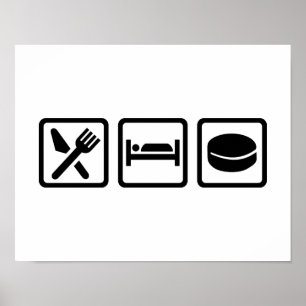 Eat Sleep Hockey Poster
