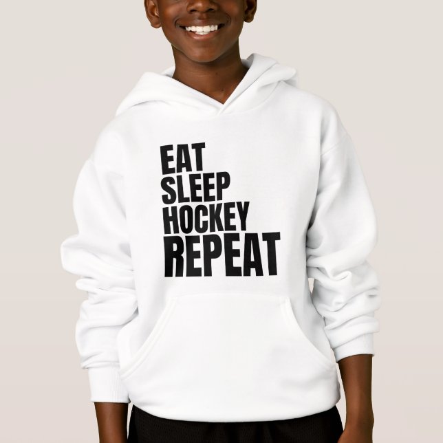 eat sleep hockey repeat (Front)