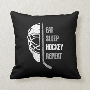 Eat Sleep Hockey Repeat Christmas For Kids Teen Ad Cushion