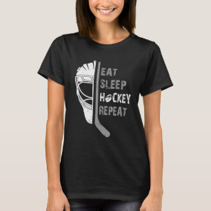 Eat Sleep Hockey Repeat Christmas For Kids Teen Lo T-Shirt