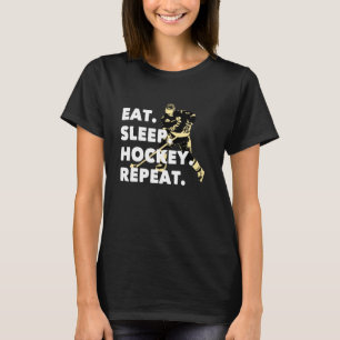 Eat Sleep Hockey Repeat Cool Usa Ice Sports Player T-Shirt