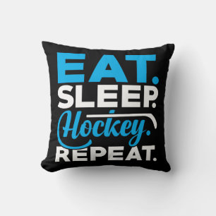 Eat Sleep Hockey Repeat Cushion