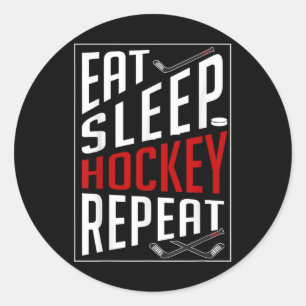 Eat Sleep Hockey Repeat Field Ice Hockey Players F Classic Round Sticker