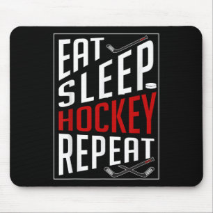 Eat Sleep Hockey Repeat Field Ice Hockey Players F Mouse Pad