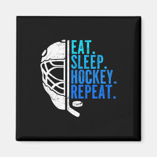 Eat Sleep Hockey Repeat Funny Boys Hockey Player Magnet