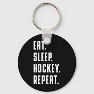 Eat Sleep Hockey Repeat Funny Graphic For Women &a Key Ring