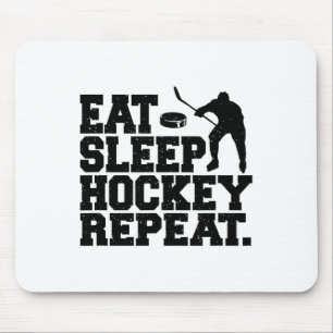 Eat Sleep Hockey Repeat - Funny Hockey Mouse Pad