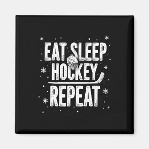 Eat Sleep Hockey Repeat Funny Holiday Winter Sport Magnet
