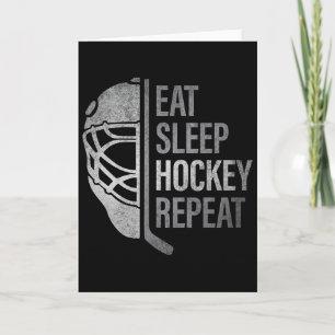 Eat Sleep Hockey Repeat Funny Ice Hockey Players L Card