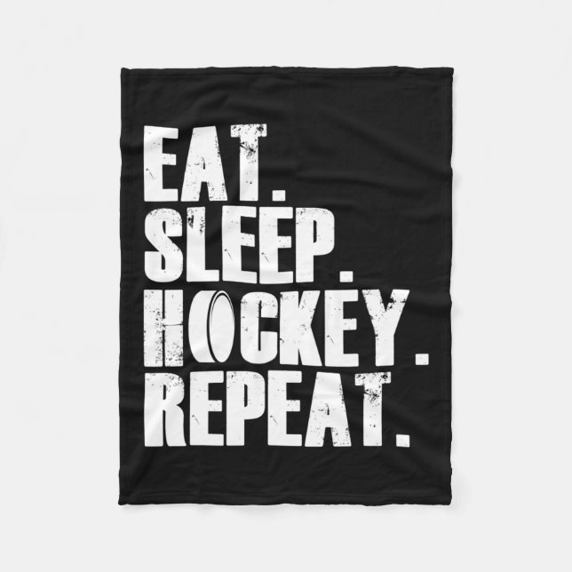 Eat Sleep Hockey Repeat Gift Shirt Men  Fleece Blanket (Front)