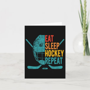Eat Sleep Hockey Repeat Hockey Fun Ice Hockey Card