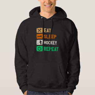 Eat Sleep Hockey Repeat Hockey Funny Ice Hockey ki Hoodie