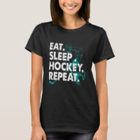 Eat Sleep Hockey Repeat Hockey Kids Youth Women