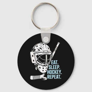 Eat Sleep Hockey Repeat Hockey Mask Stick Sports F Key Ring