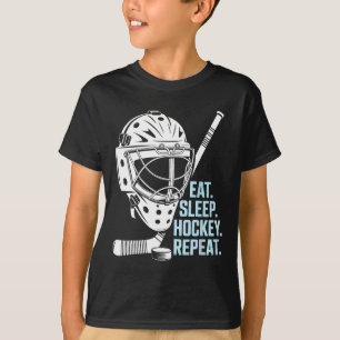 Eat Sleep Hockey Repeat Hockey Mask Stick Sports F T-Shirt