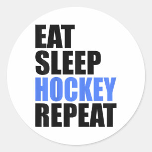 Eat Sleep Hockey Repeat Ice Field Skating Canada _ Classic Round Sticker
