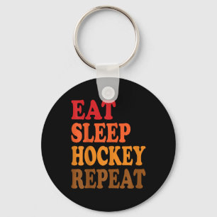 Eat Sleep Hockey Repeat Ice Field Skating Canada _ Key Ring