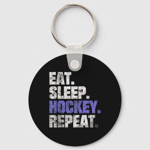 Eat Sleep Hockey Repeat Ice Hockey Field Hockey Co Key Ring