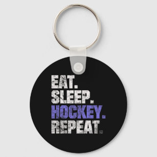 Eat Sleep Hockey Repeat Ice Hockey Field Hockey Co Key Ring