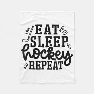 Eat Sleep Hockey Repeat Ice Hockey Field Hockey Cu Fleece Blanket