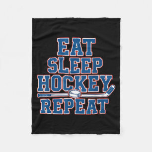 Eat Sleep Hockey Repeat Ice Hockey For Teens Kids Fleece Blanket