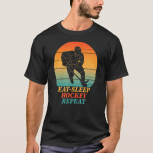 Eat Sleep Hockey Repeat Ice Hockey Player Vintage T-Shirt