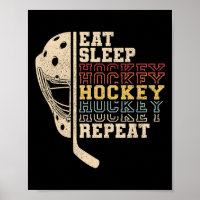 Eat Sleep Hockey Repeat Men Boys Kid Funny Ice Hoc