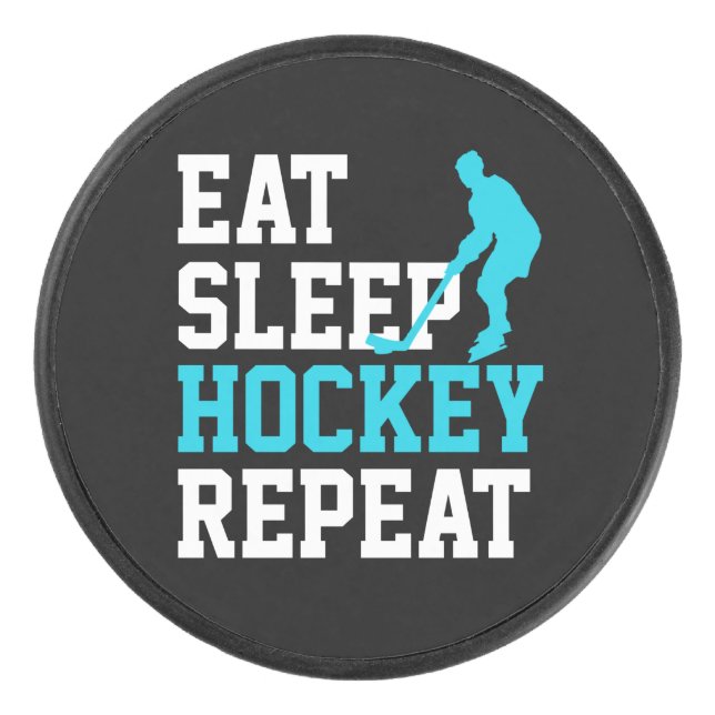Eat Sleep Hockey Repeat      Puck (Front)