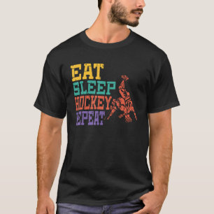 Eat Sleep Hockey Repeat  retro vintage T-Shirt