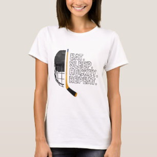 Eat Sleep Hockey Repeat Shirt Funny Cool Hockey Pl