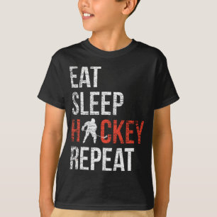 Eat Sleep Hockey Repeat Youth Ice Hockey T-Shirt