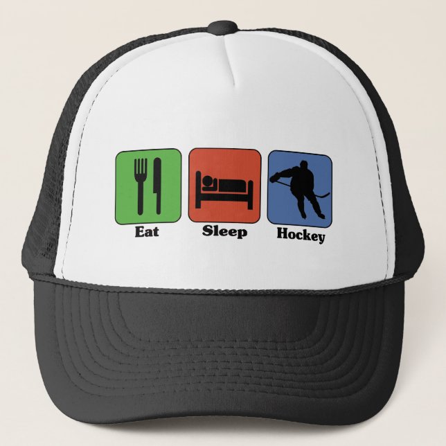 Eat Sleep Hockey Trucker Hat (Front)
