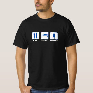 Eat Sleep Hoops - Basketball - Blue T-Shirt
