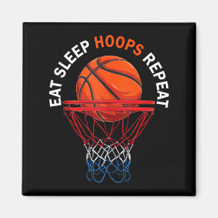 Eat sleep hoops repeat basketball fan basketball magnet