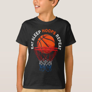 Eat sleep hoops repeat basketball fan basketball T-Shirt