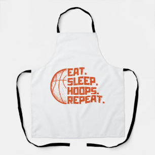 Eat Sleep Hoops Repeat Basketball Funny Quotes Apron