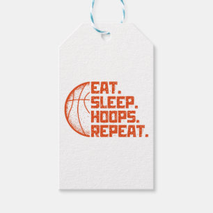 Eat Sleep Hoops Repeat Basketball Funny Quotes Gift Tags