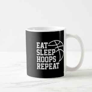 Eat Sleep Hoops Repeat Funny Saying Quote Sketll Coffee Mug