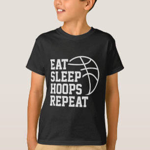 Eat Sleep Hoops Repeat Funny Saying Quote Sketll T-Shirt